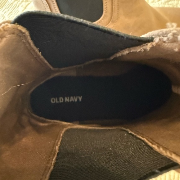 Old Navy Faux Suede Brown Ankle Boots Black Accents Women's 9 - Picture 2 of 7